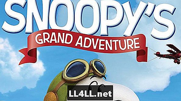 Un joc video Snoopy este pe drum și excl;