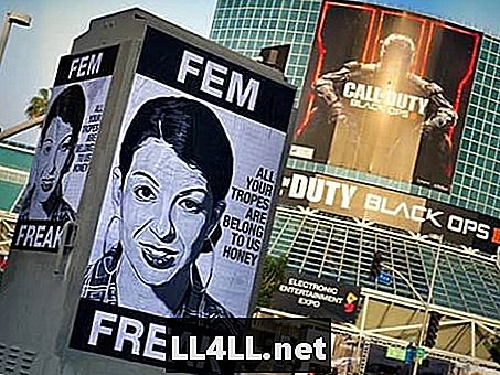 Anti-Anita Sarkeesiaanse posters die zijn gepleisterd op E3 ​​& comma; & num; GamerGate-supporters voor blame & quest;