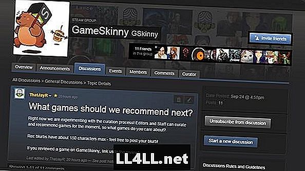 A GameSkinny hivatalos Steam csoportja és kurátor oldala élőben és nem;