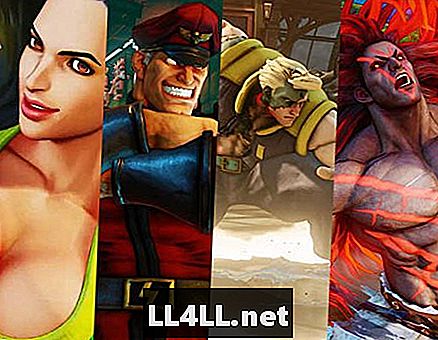 Street Fighter V przenosi listę i dwukropek; Laura i przecinek; M i okres; Żubr i przecinek; Nash i przecinek; i Necalli